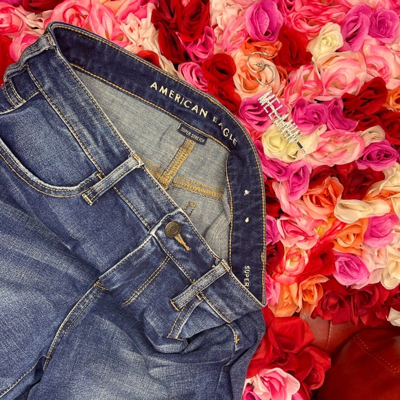 X-Long TALL Super High Rise American Eagle Blue Jeans 💙 - Picture 6 of 13